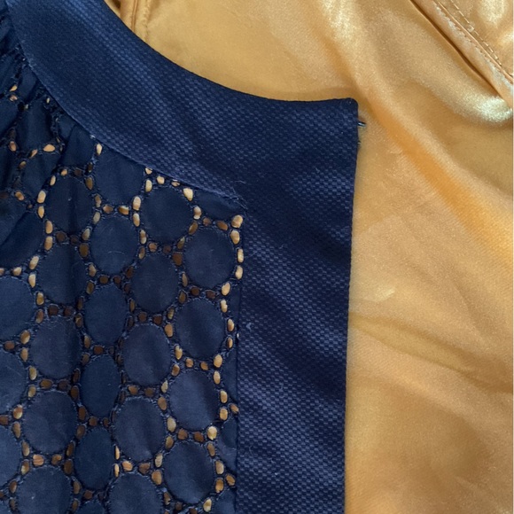 Nicole by Nicole Miller Bolero Eyelet Jacket Black Yellow Size 16 - Picture 6 of 7